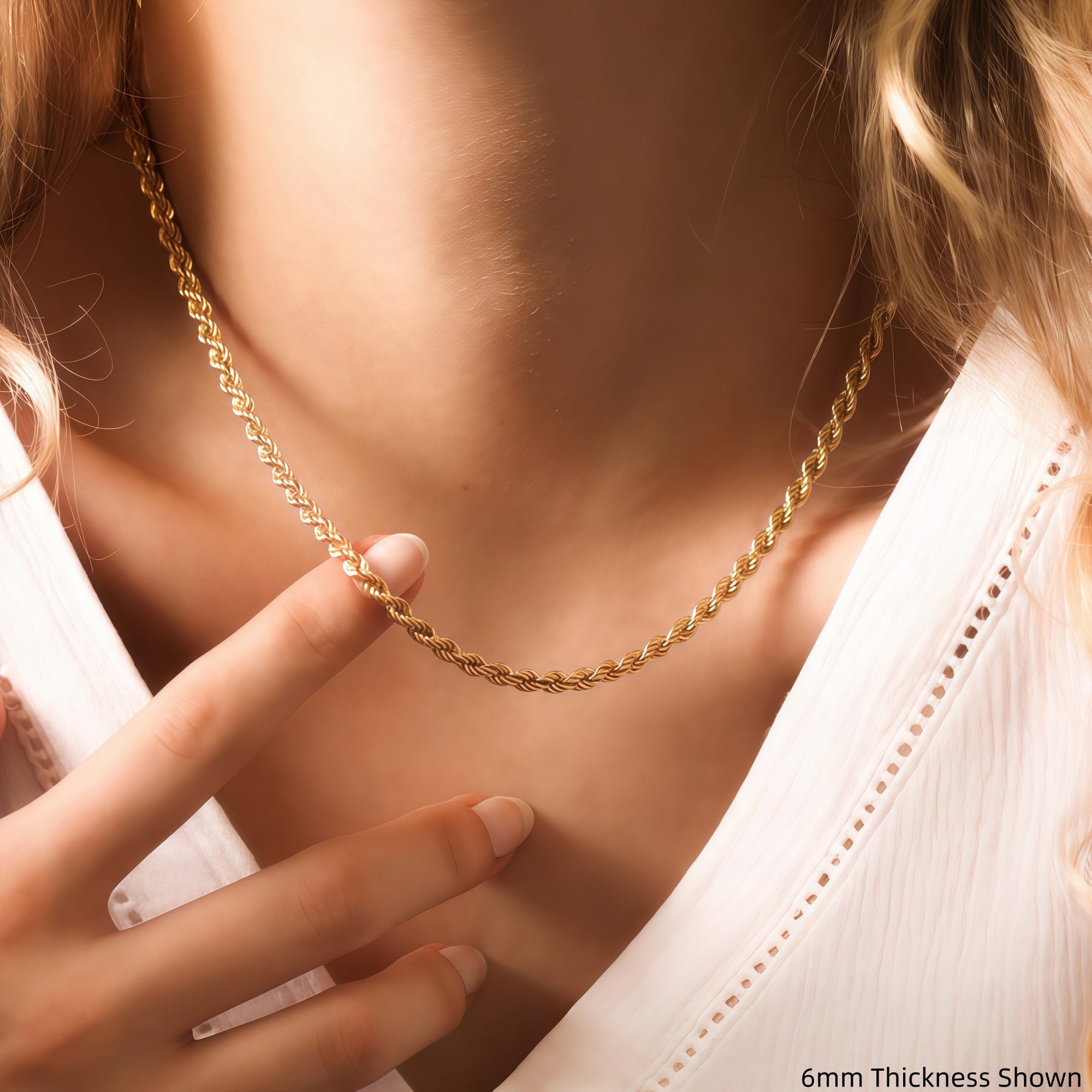 14K Gold Petal Twist Chain